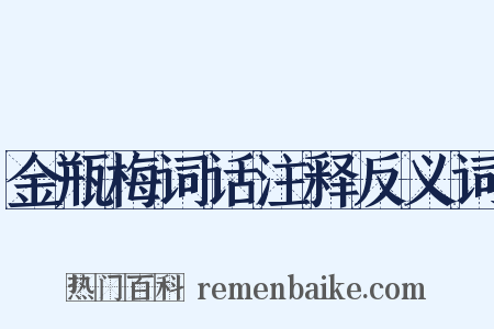 金瓶梅词话注释反义词是什么意思的图片